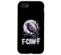 F-Caw-F Divertido Cawing Crow Juego de Palabras gótico Luna Espeluznante Cuervo Arte Carcasa para iPhone SE (2020) / 7/8