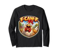 F-Caw-F Divertido Gallo Pollo Granja Animales Aves Amante Humor Manga Larga