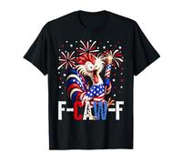 F Caw F Funny 4th of July American Flag Rooster Meme Camiseta