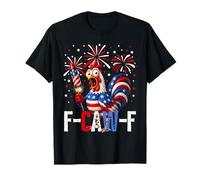 F Caw F Funny 4th of July American Flag Rooster Meme Camiseta