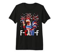 F Caw F Funny 4th of July American Flag Rooster Meme Camiseta Premium