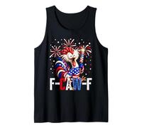 F Caw F Funny 4th of July American Flag Rooster Meme Camiseta sin Mangas