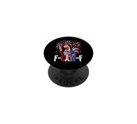 F Caw F Funny 4th of July American Flag Rooster Meme PopSockets PopGrip Adhesivo