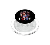 F Caw F Funny 4th of July American Flag Rooster Meme PopSockets PopGrip para MagSafe