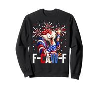F Caw F Funny 4th of July American Flag Rooster Meme Sudadera