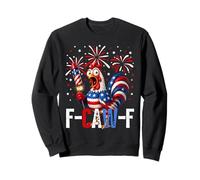 F Caw F Funny 4th of July American Flag Rooster Meme Sudadera