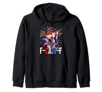 F Caw F Funny 4th of July American Flag Rooster Meme Sudadera con Capucha