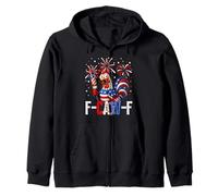 F Caw F Funny 4th of July American Flag Rooster Meme Sudadera con Capucha