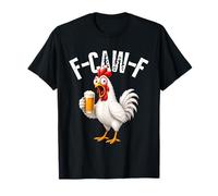 F-Caw-F Funny Chicken Hilarious Rooster Holding Beer Graphic Camiseta
