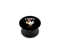 F-Caw-F Funny Chicken Hilarious Rooster Holding Beer Graphic PopSockets PopGrip Adhesivo