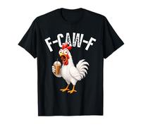 F-Caw-F Funny Chicken Hilarious Rooster Holding Iced Coffee Camiseta