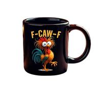 F-Caw-F Funny Chicken Mug, 11oz Fcawf Chicken Rooster Coffee Mugs, Funny Rooster Coffee Cup, Inappropriate Humor Gift, Ceramic Tea Cup for Men Women, Novelty Mugs Gifts Office Home (B)