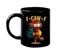 F-caw-f Funny Chicken Mug, F Caw F Mug 350ml Humor F-caw-f Tazas personalizadas con asa, tazas de cerámica gritando gallo taza de té de pollo Reino, tazas de agua de gallina loca tazas de café