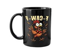 F-Caw-F Funny Chicken Mug, Personalized Caw-F Sarcastic Cup, Ceramic Tea Cup for Men Women, Novelty Mugs Gifts Office Home (D)