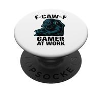 F-Caw-F Gamer En El Trabajo - Funny Raven Crow Gaming PopSockets PopGrip Adhesivo