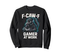 F-Caw-F Gamer En El Trabajo - Funny Raven Crow Gaming Sudadera