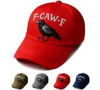 F-Caw-F - Gorra de béisbol bordada con cuervo ajustable, estilo retro, varios colores disponibles, rosso, Talla única