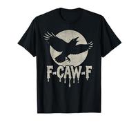 F Caw F Goteando Divertido Cuervo Luna Grunge Camiseta