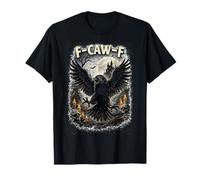 F-Caw-F Gothic Raven Humor Oscuro Fantasía Diseño Camiseta