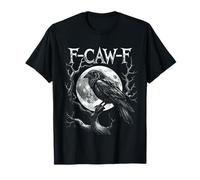 F-Caw-F Raven Moon Gothic Halloween, Amante de los pájaros Cuervos Negros Camiseta