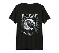 F-Caw-F Raven Moon Gothic Halloween, Amante de los pájaros Cuervos Negros Camiseta Premium