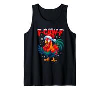 F Caw F Rooster Funny Christmas Chicken Adult Humor Sarcasm Camiseta sin Mangas