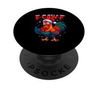 F Caw F Rooster Funny Christmas Chicken Adult Humor Sarcasm PopSockets PopGrip Adhesivo