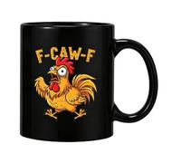 F-Caw-F Taza de café divertida taza de pollo, tazas de café de cerámica F Caw F, tazas de gallo para Halloween, vino, cerveza, sala de estar, decoración del hogar, 325 ml