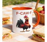 F-Caw-F Taza de cerámica de color pollo sarcástico regalo divertido gallo sarcástico tazas de café (C)