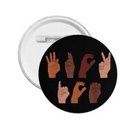 F Ck Ice Lenguaje de señas manual Anti Deportación Botones Insignia para sombreros Mochilas Ropa 5 piezas M