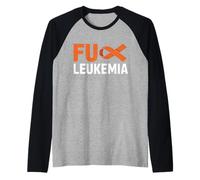 F-CK Leucemia Orange Ribbon Awareness Cancer Survivor Shirt Camiseta Manga Raglan