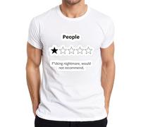 F*cking Nightmare Would not Recommend One Star Review - Camiseta divertida para hombre, Blanco, XXL