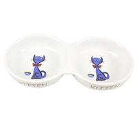 F COMEDERO Porcelana para Gato, Doble