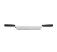 DICK F 81056302K-Cuchillo (Mango Doble, 30 cm de Longitud de Hoja para Bloques de Queso, Carbono), Acero Cromado, Negro, 63 cm