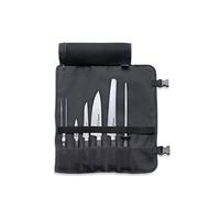 F. DICK ActiveCut 89067000 - Juego de cuchillos (6 piezas, incluye bolsa enrollable y cuchillo de cocina, acero y tenedor de carne, funda de fibra sintética lavable), color negro