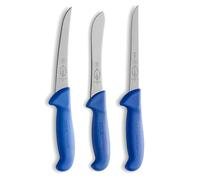 F. DICK ErgoGrip 82559100 - Juego de cuchillos (3 piezas, 15 cm, 15 cm, 15 cm, HRC 56°), color azul