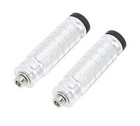 F FIERCE CYCLE 1 par de reposapiés universales para motocicleta, color plateado