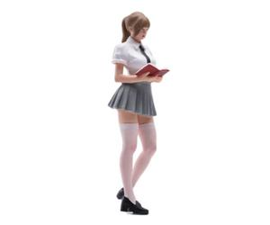 F Fityle 1:24 Colegiala en Uniforme, Modelo en Miniatura, Figura Femenina Estudiante, Modelo diminutas para Mesa jardín Hadas,