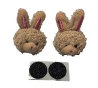 F Fityle 1 par de Adornos para Casco, pequeños y encantadores Accesorios Decorativos para Esquiar y Bicicleta con Cierre, MarrÓn