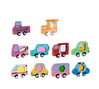 F Fityle 10 Bloques de construcción apilables de acrílico, Colores y Formas, para el Aprendizaje temprano en casa, Juegos Coloridos, Juguetes, Transporte