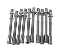 F Fityle 10 piezas de tornillos de varillas de tensión, tornillos de lengüeta Tom, tornillo apretado de tambor con tuercas para tambor reemplaza piezas, 6x50mm