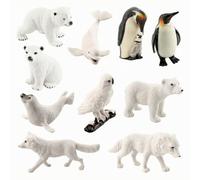 F Fityle 10 Piezas Figura Animal Ártico PVC Educativo Juego Figuras Animales Árticos sin Montaje Figura Fauna Septentrional para Cuentos Imaginativos