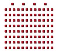 F Fityle 100 Cubos acrílicos en, Juguetes apilables de 1 cm para Juegos de Mesa, Bloques de construcción para Creatividad, aulas y hogares, Rojo