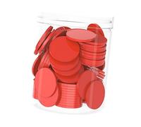 F Fityle 100 piezas de discos manipulativos matemáticos de 1 pulgada, fichas de conteo redondas para niños que aprenden a clasificar, material educativo ligero, Rojo