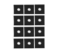 F Fityle 12 Piezas de Ojales para rieles de tuberías de RV de 5/6 mm a 7/8 mm, Ganchos para toldos de 5 cm x 5 cm, Resistentes a corrosión para de, Negro