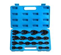 F Fityle 19 Piezas Llave Crowfoot Tuerca Abierta con Organizador de Metal Resistente para Reparación Automotriz Adecuado para Talleres