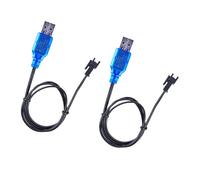 F Fityle 2 Cables de Carga USB de 3,7 V mAh para baterías de Juguetes RC, Resistentes y fiables, para Coches, Barcos y Drones RC.