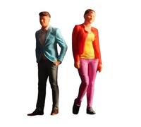 F Fityle 2 Figuras de a Escala 1/64, Hombre y Mujer, Tren, Parque, Calle, Modelo en Miniatura Femenino y Masculino para casa de muñecas, Accesorios, Combinación de Ocio