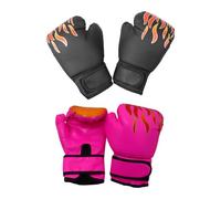 F Fityle 2 Pares de Guantes de Boxeo para Niños, Guantes de Entrenamiento, Guantes de Boxeo, Guantes de Sparring para Principiantes en Fitness, Kickboxing, Rosa y Negro