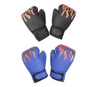 F Fityle 2 Pares de Guantes de Boxeo para Niños, Guantes de Entrenamiento, Guantes de Boxeo, Guantes de Sparring para Principiantes en Fitness, Kickboxing, Negro y Azul